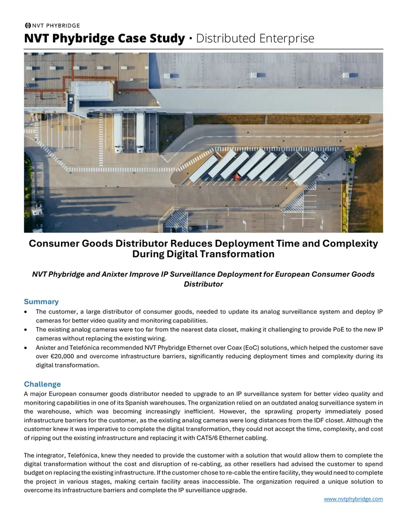 NVT Phybridge Case Study on IP Surveillance Deployment