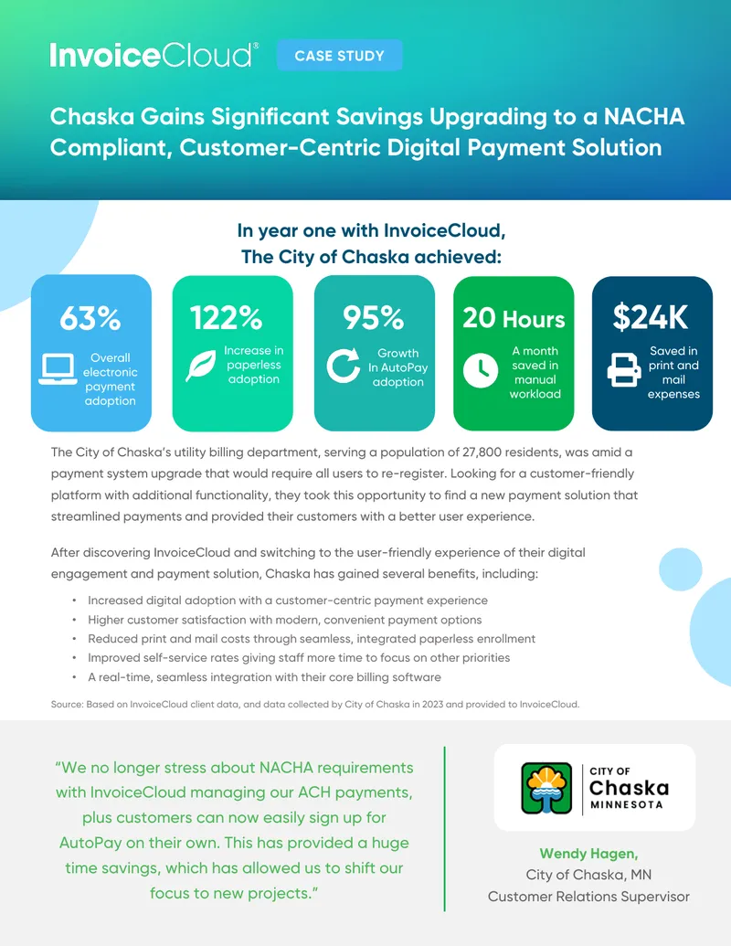 Chaska Utility Billing Digital Payment Solution Case Study