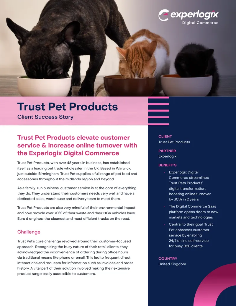 Trust Pet Products Digital Commerce Case Study preview page 1