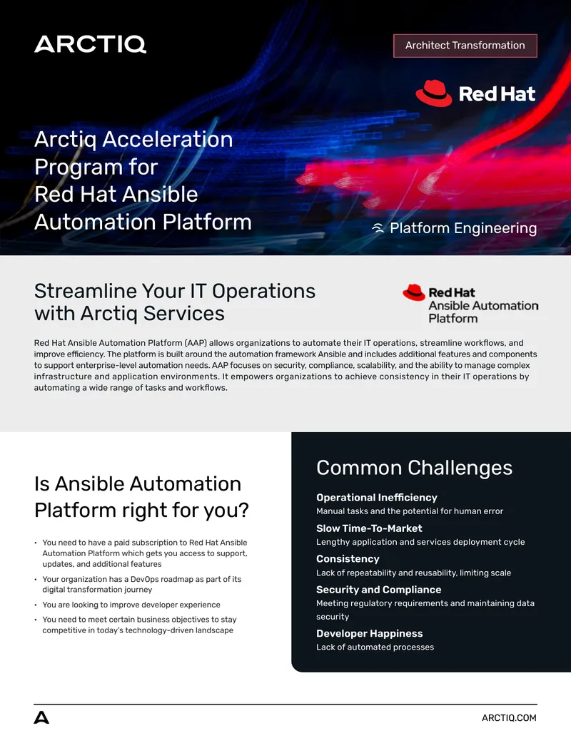 Arctiq Acceleration Program for Ansible Automation Platform