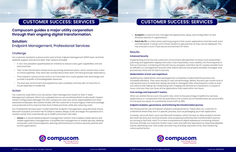 Endpoint Management Transformation for Utility Corporation