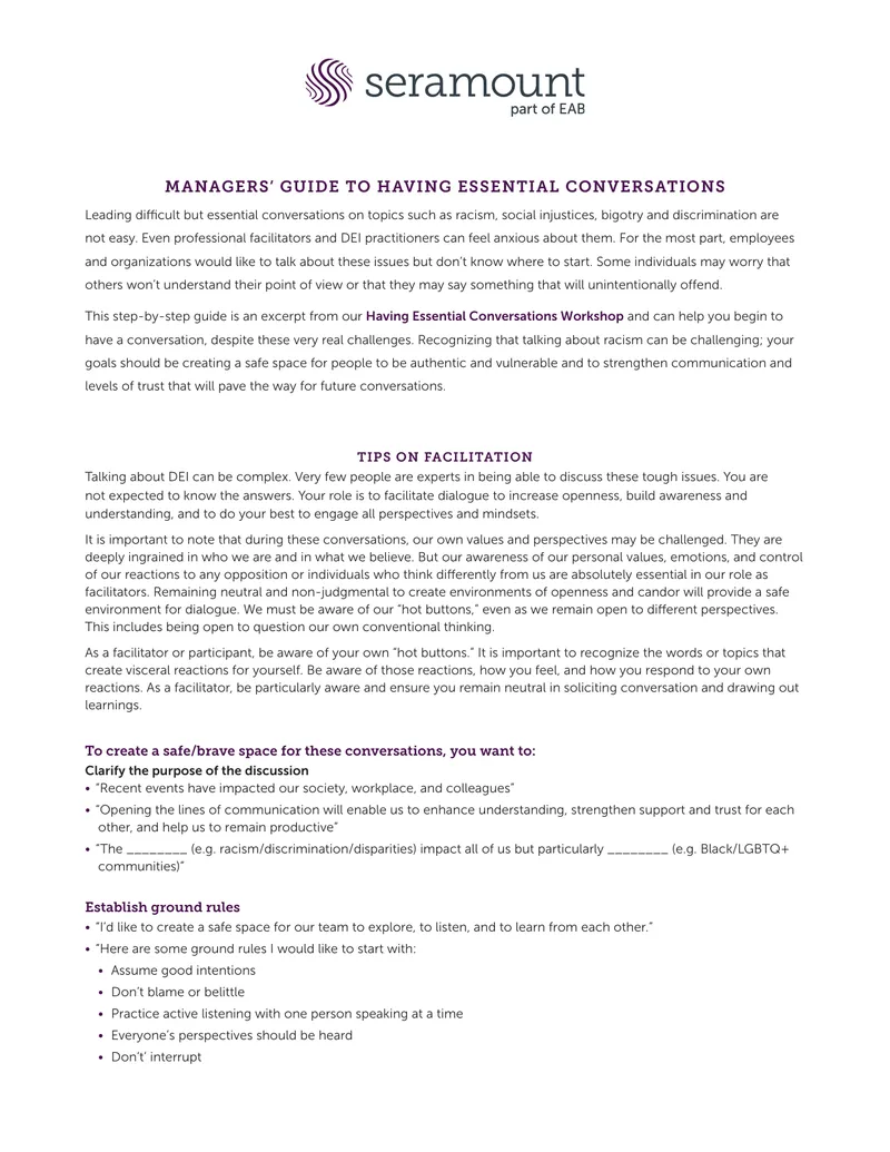 Managers' Guide to Having Essential Conversations