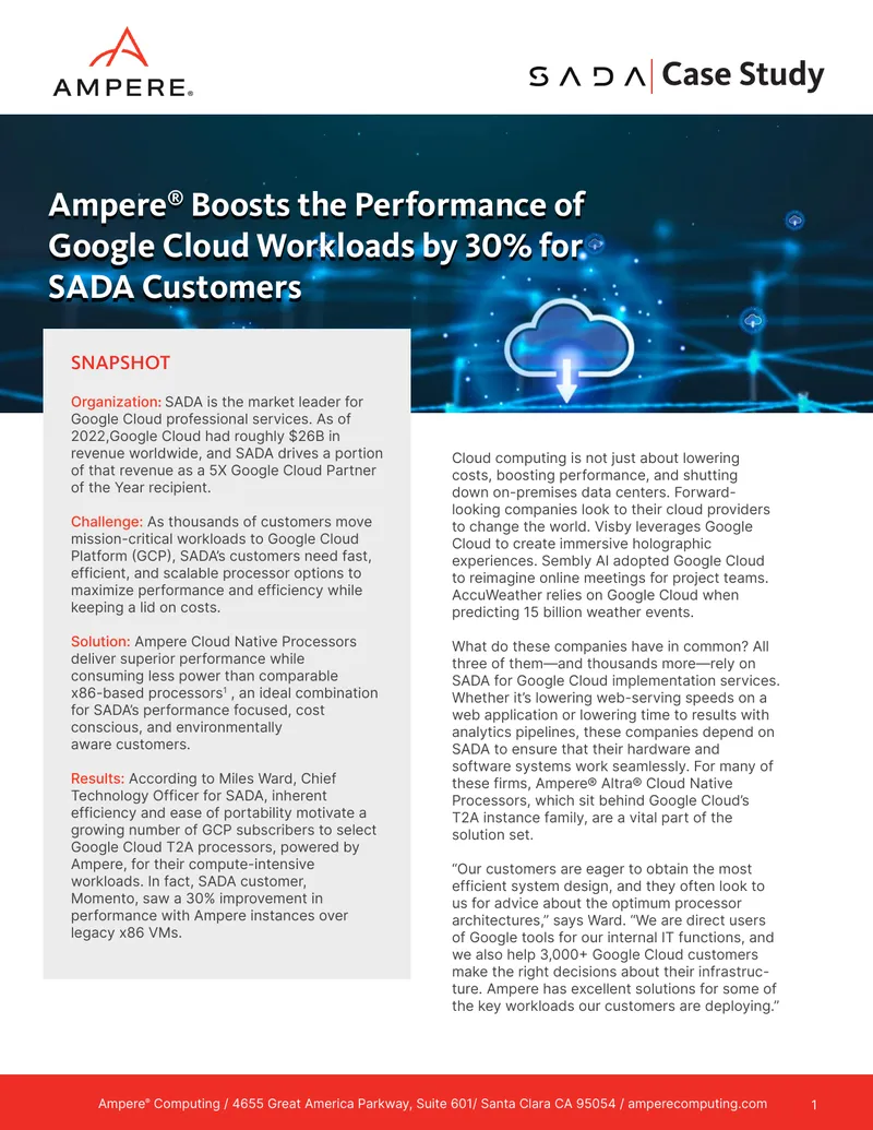 Ampere Performance Improvement for Google Cloud Workloads