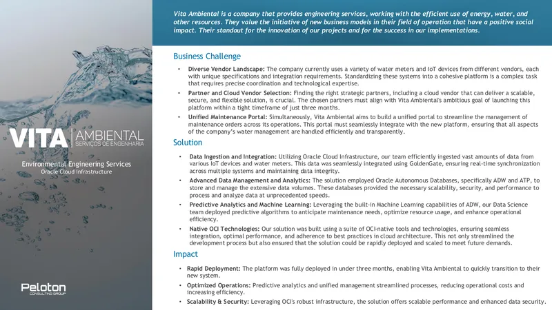 Oracle Cloud Infrastructure Implementation for Water Management