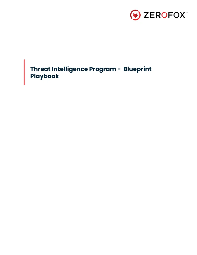 Threat Intelligence Program Blueprint Playbook