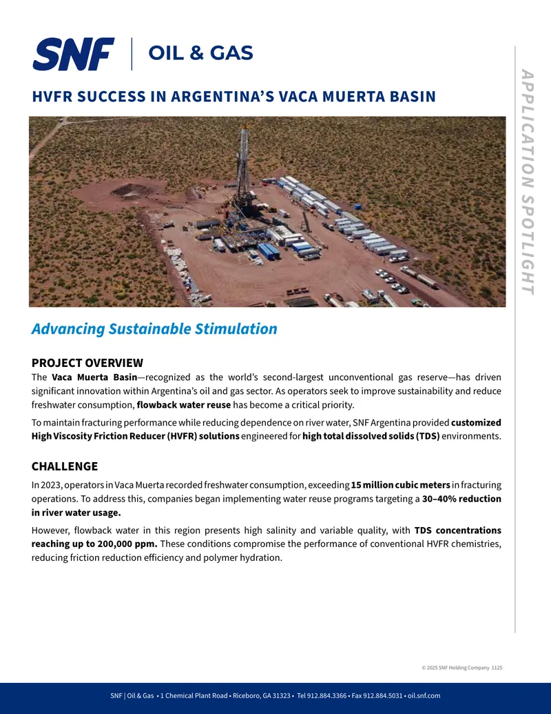 HVFR Solutions for Vaca Muerta Basin Operations
