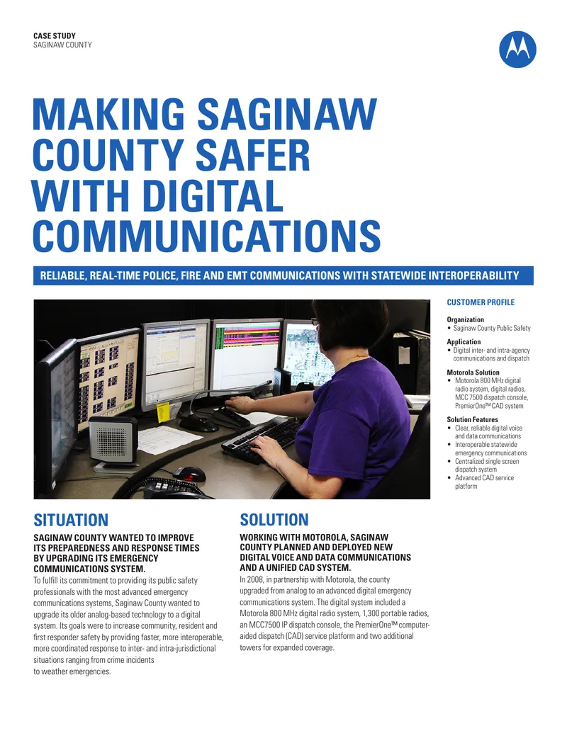 Saginaw County Emergency Communications Upgrade Case Study
