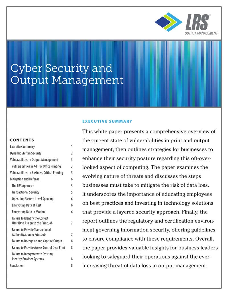 Cyber Security Vulnerabilities in Print Management