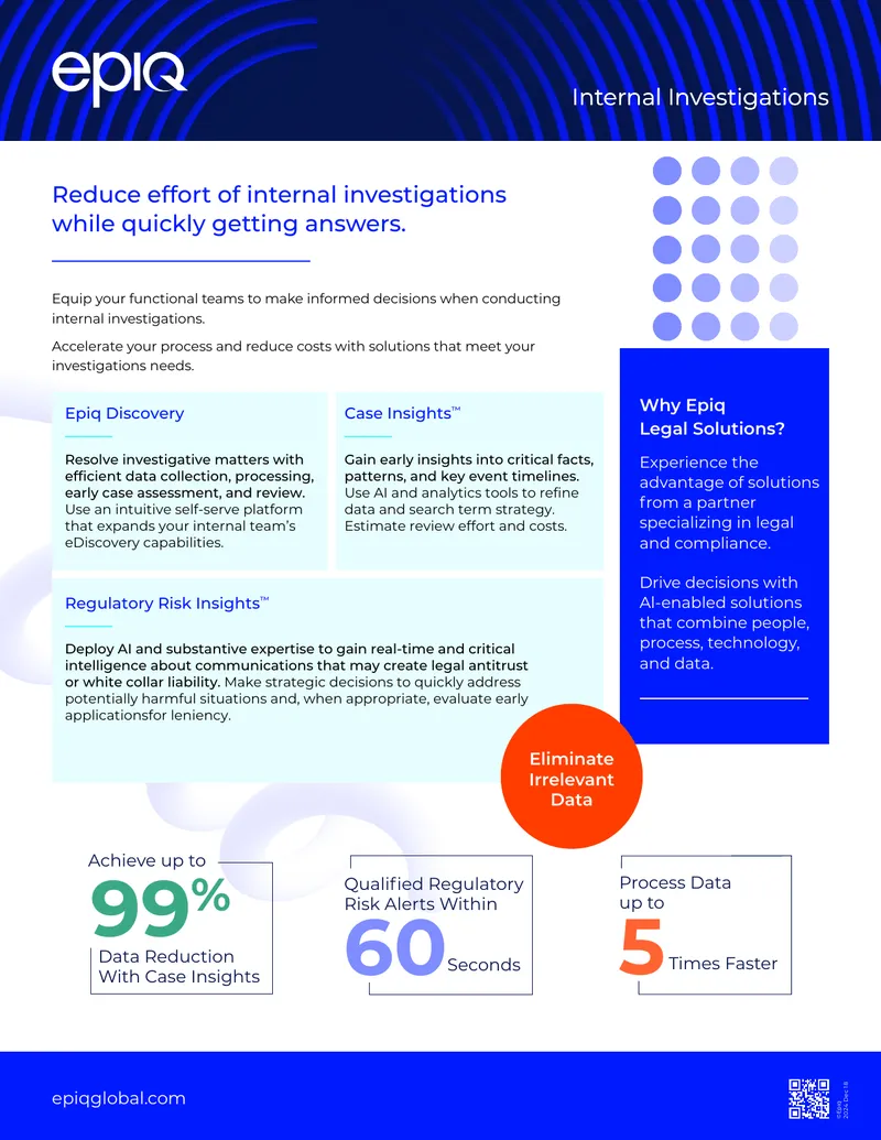 Internal Investigations Process Optimization Solutions