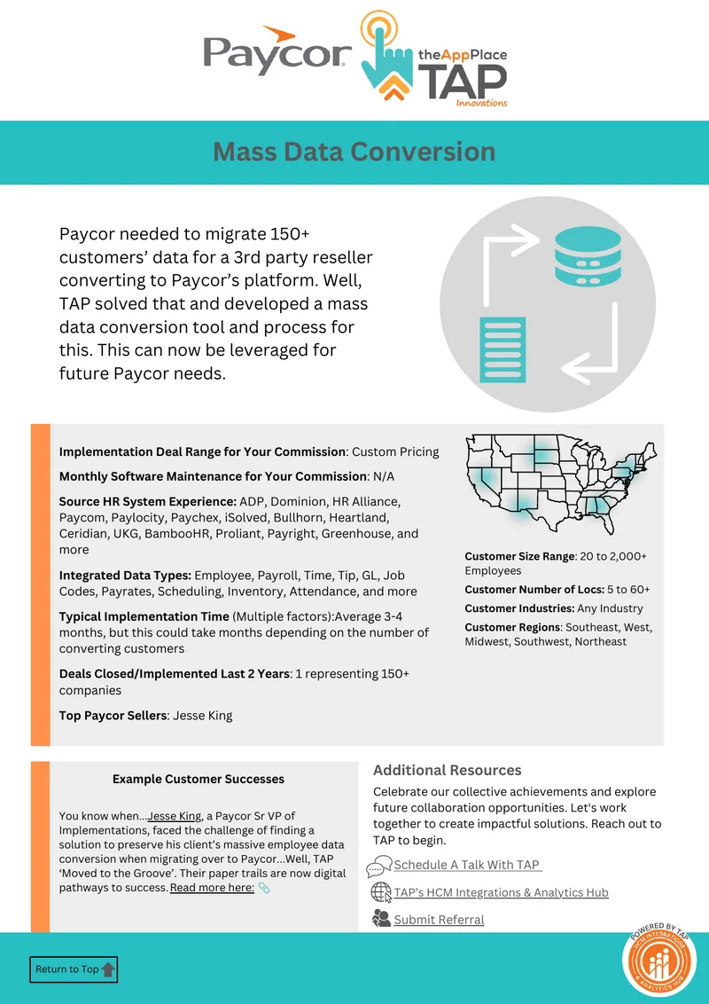 Mass Data Conversion Tool Development for Paycor