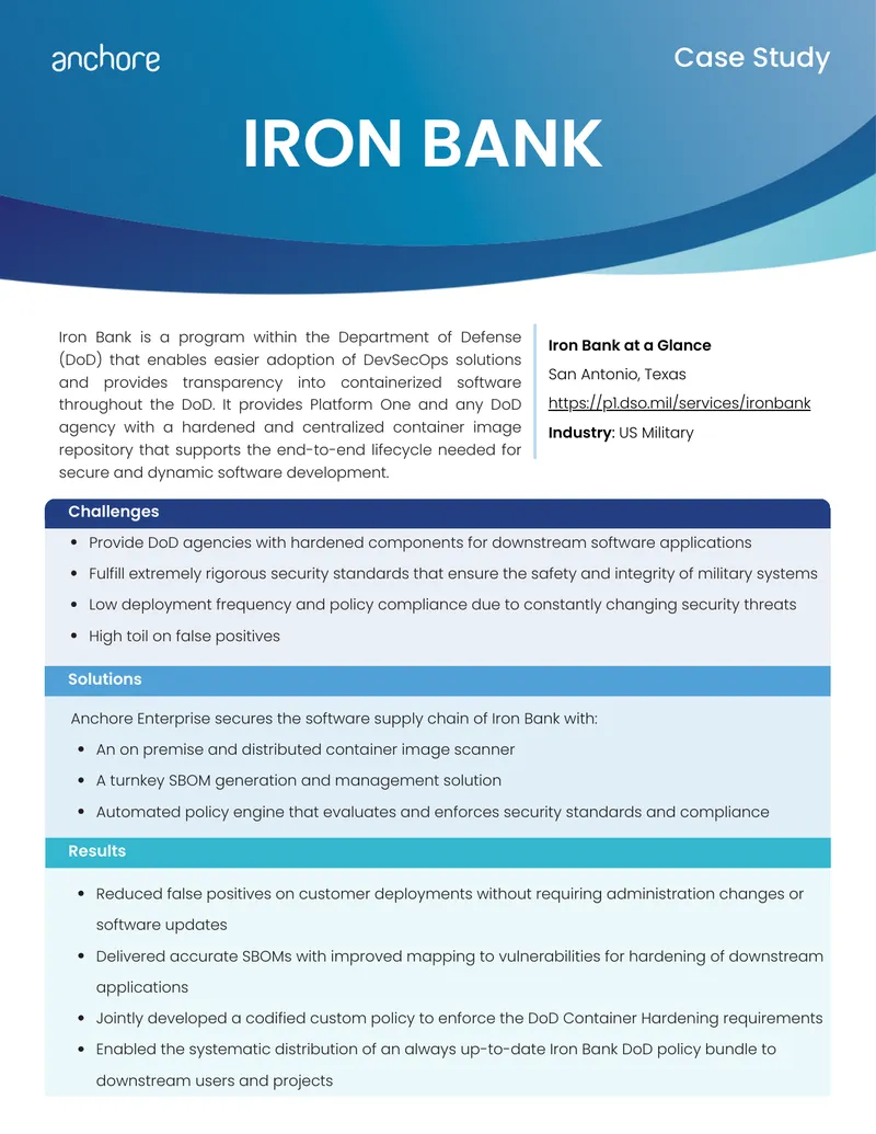 Iron Bank Container Image Repository Case Study