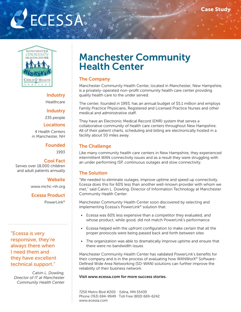 Manchester Community Health Center Case Study