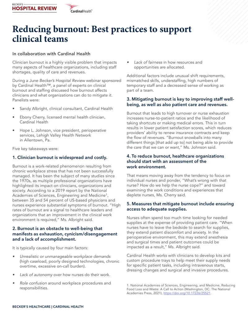 Best Practices for Supporting Clinical Teams