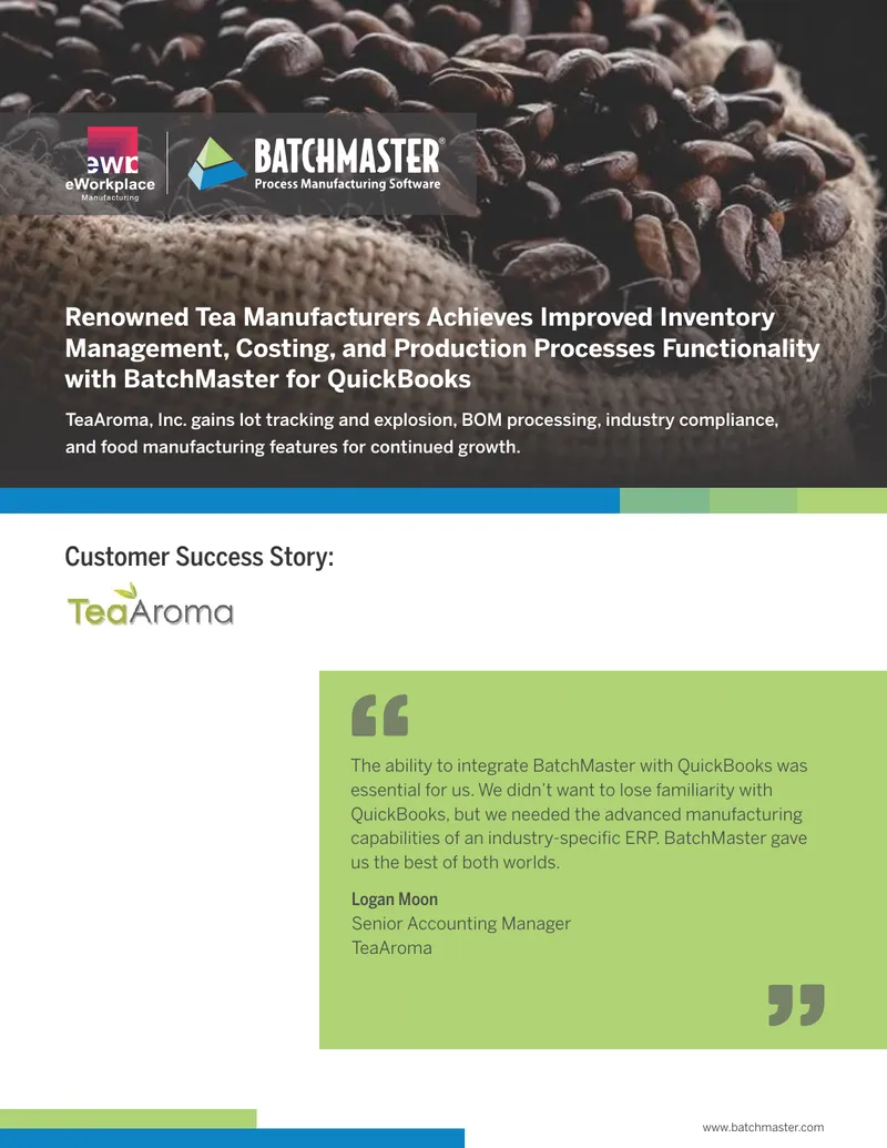 Customer Success Story of TeaAroma with BatchMaster ERP