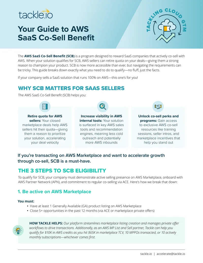 Guide to AWS SaaS Co-Sell Benefit Eligibility