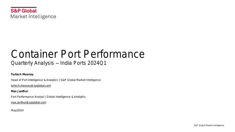 Container Port Performance Analysis for India 2024Q1