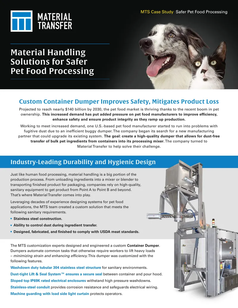 Safer Pet Food Processing Case Study
