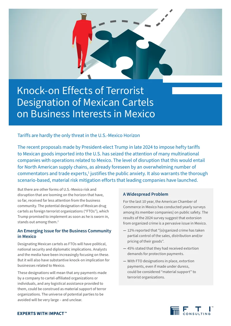 Impact of Terrorist Designation on Mexican Business Operations
