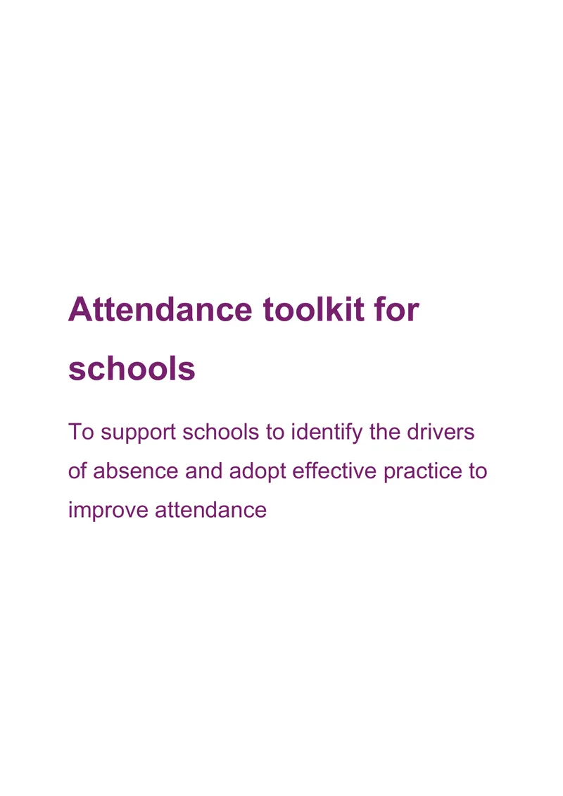 Toolkit for Improving School Attendance Practices preview page 1
