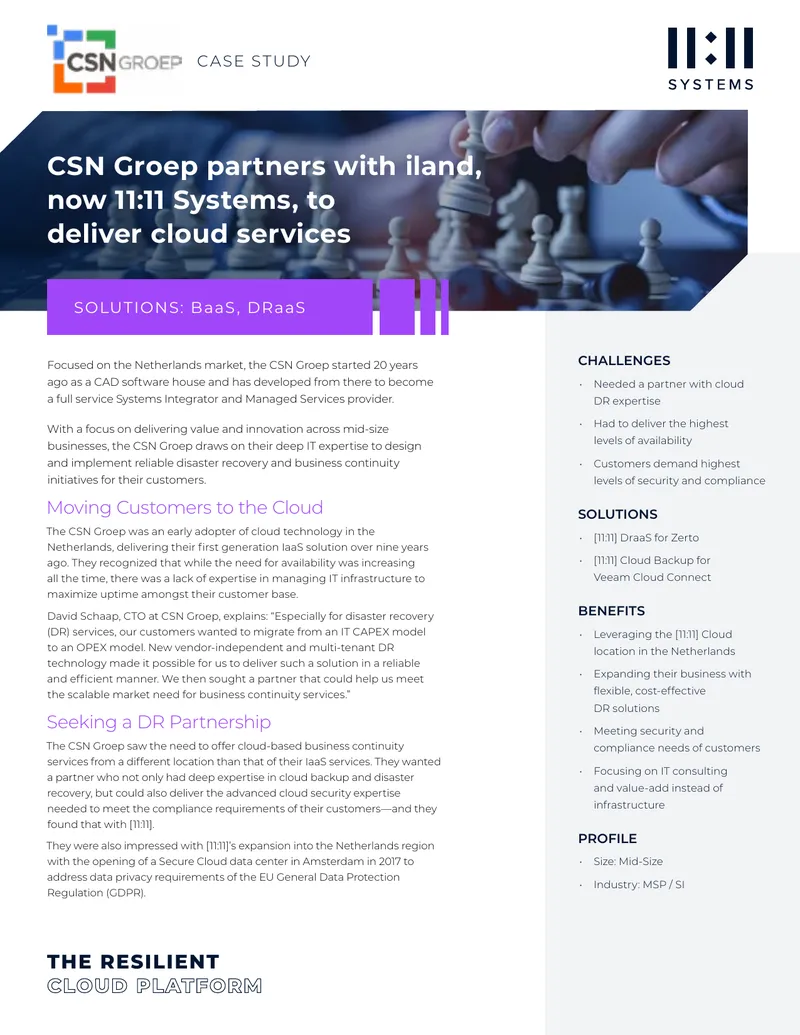 CSN Groep Cloud Services Case Study