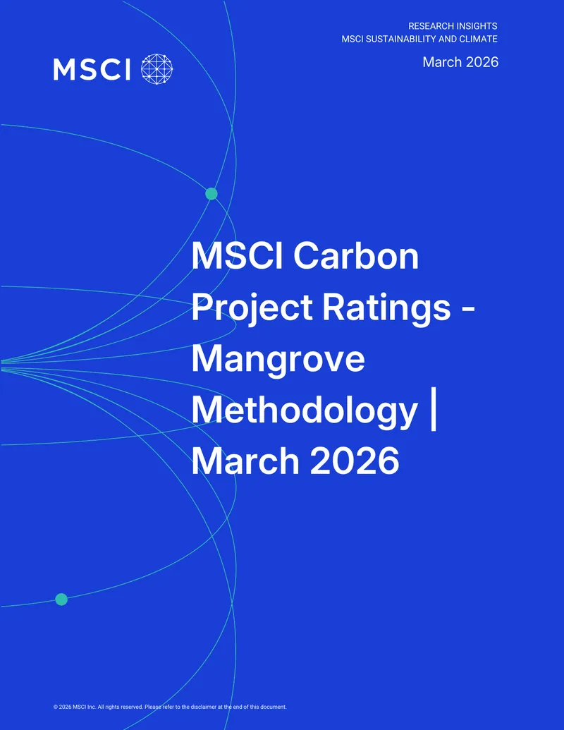 MSCI Carbon Project Ratings Mangrove Methodology