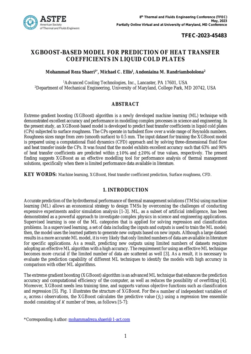 XGBoost-Based Model for Heat Transfer Coefficient Prediction