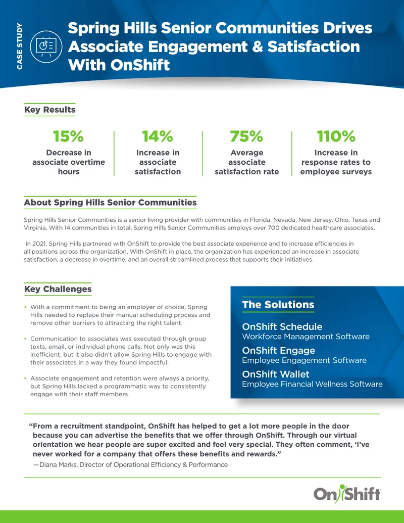 Spring Hills Senior Communities Associate Engagement Case Study