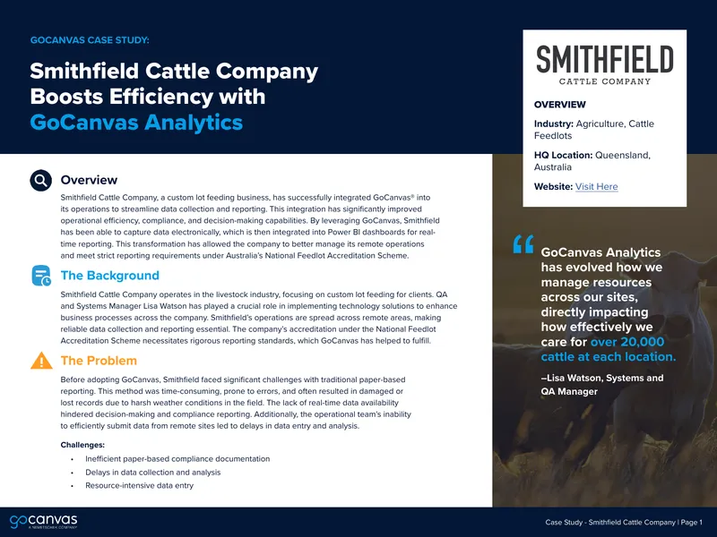 Smithfield Cattle Company GoCanvas Case Study