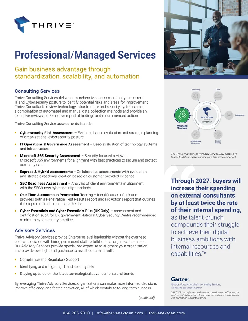 Thrive Consulting and Advisory Services Overview