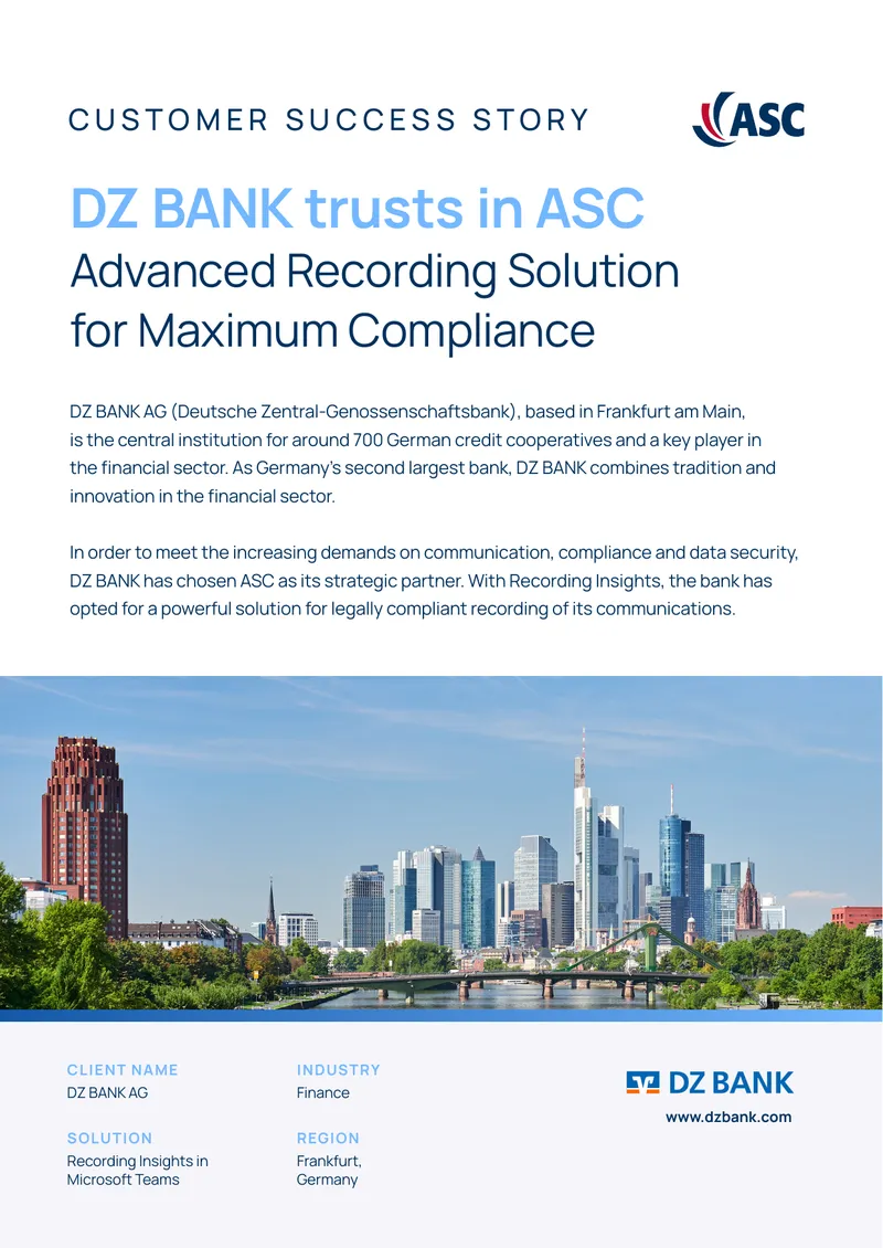 DZ BANK AG Compliance Recording Solution