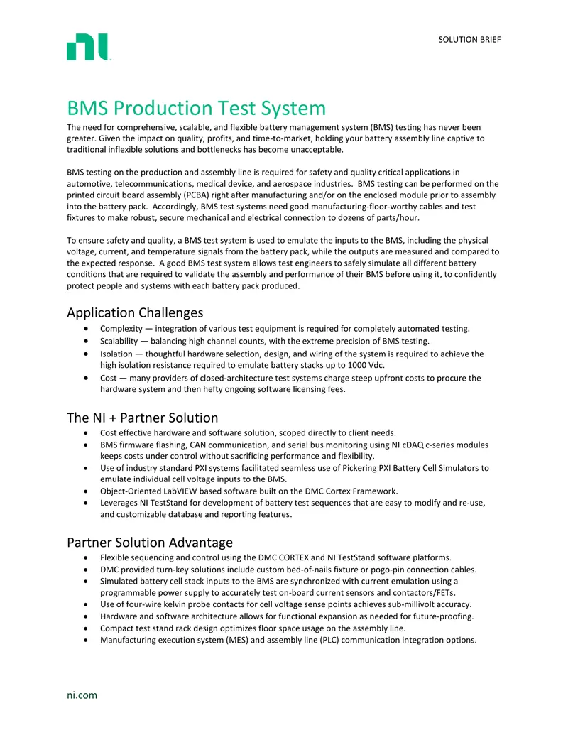 BMS Production Test System Overview