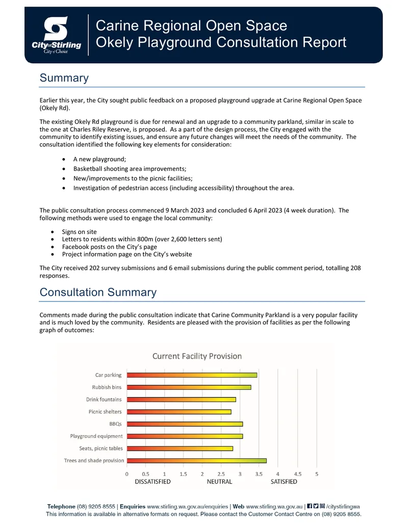 Carine Regional Open Space Playground Consultation Report