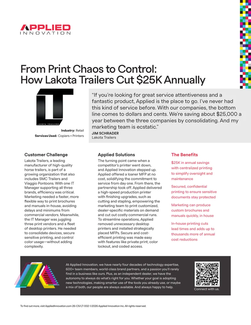 Lakota Trailers Printing Efficiency Case Study