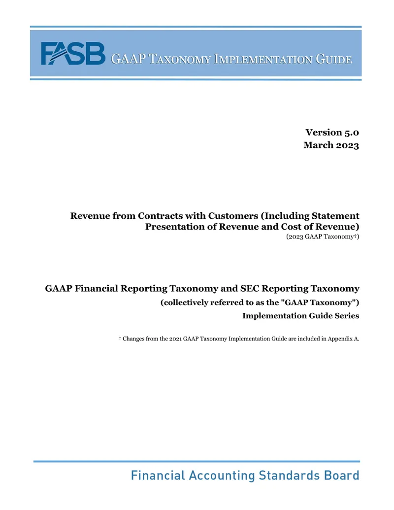GAAP Taxonomy Implementation Guide for Revenue Reporting
