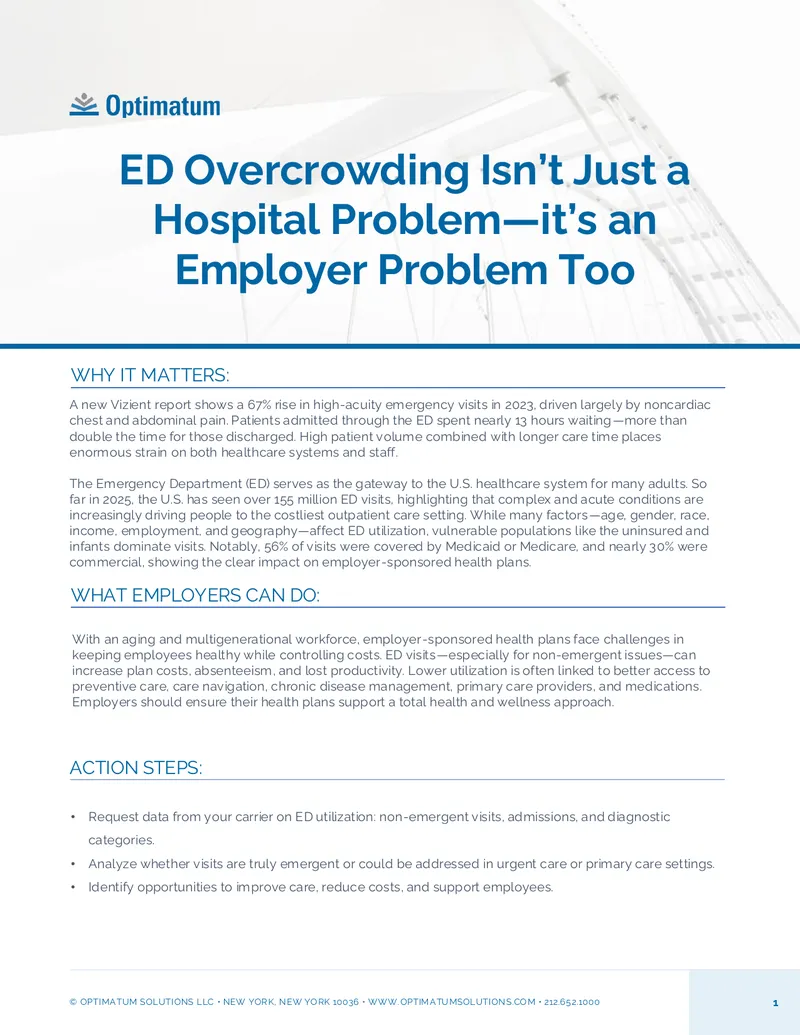 Emergency Department Overcrowding and Employer Impact