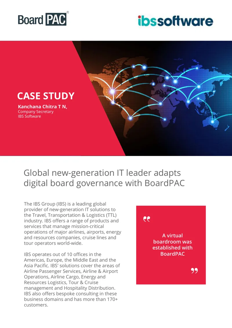 Digital Board Governance Implementation at IBS Software