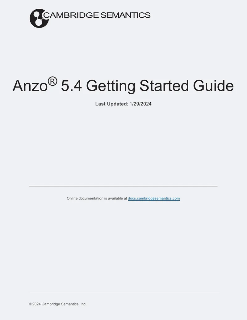 Anzo 5.4 Getting Started Guide