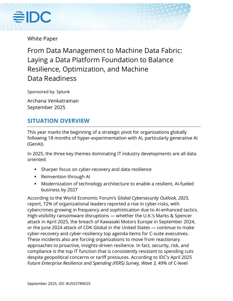 From Data Management to Machine Data Fabric