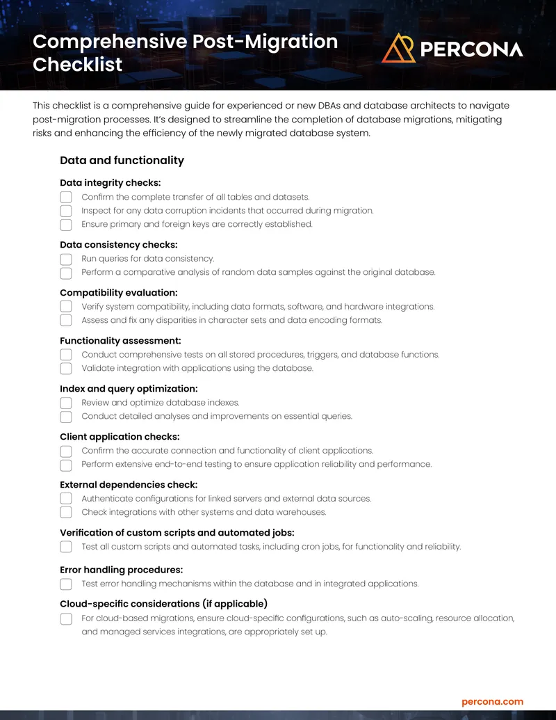 Comprehensive Post-Migration Checklist for Database Systems