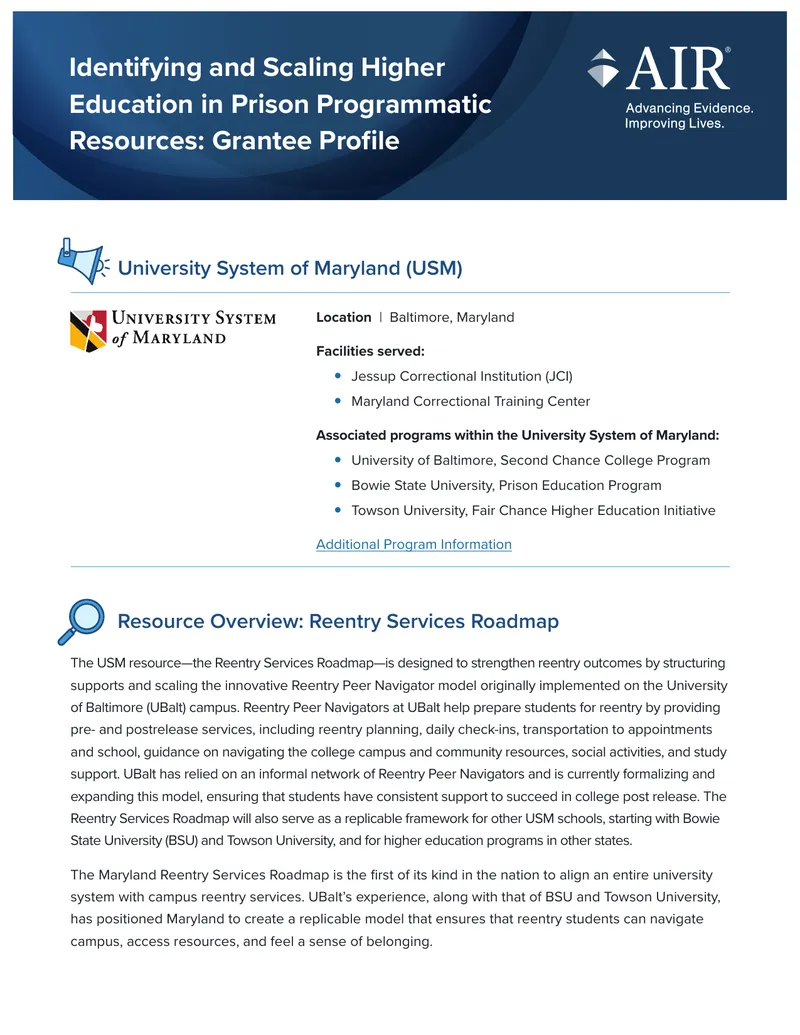 Higher Education in Prison Programmatic Resources