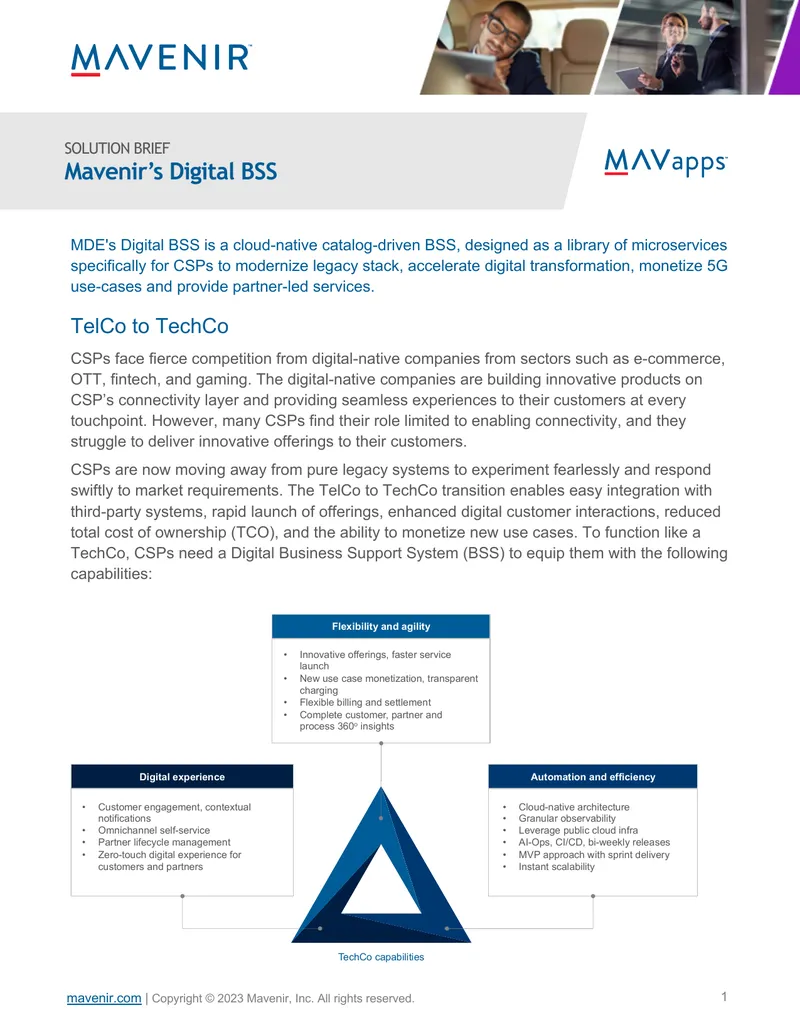 Mavenir Digital BSS Solution Overview