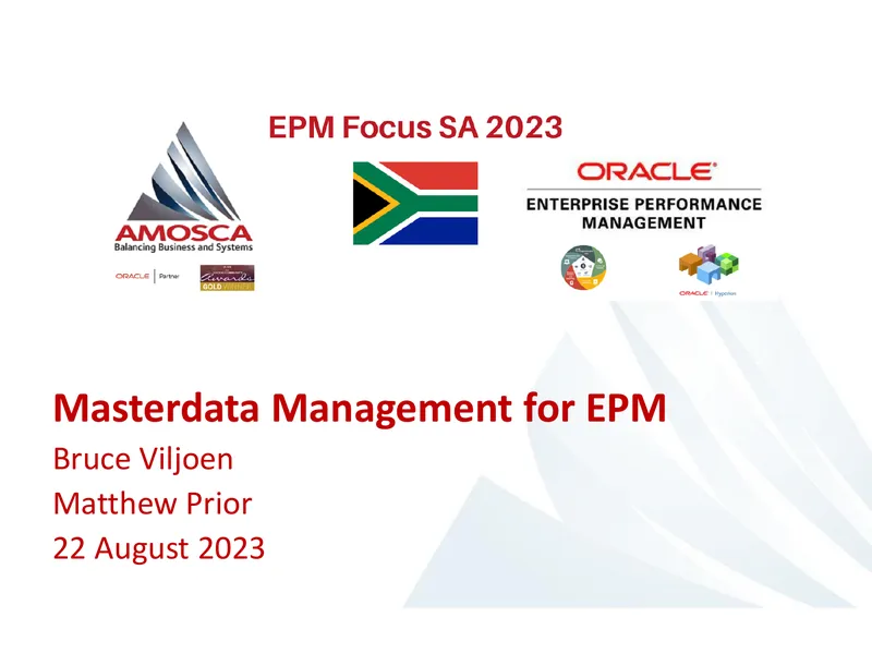 Masterdata Management Solutions for EPM