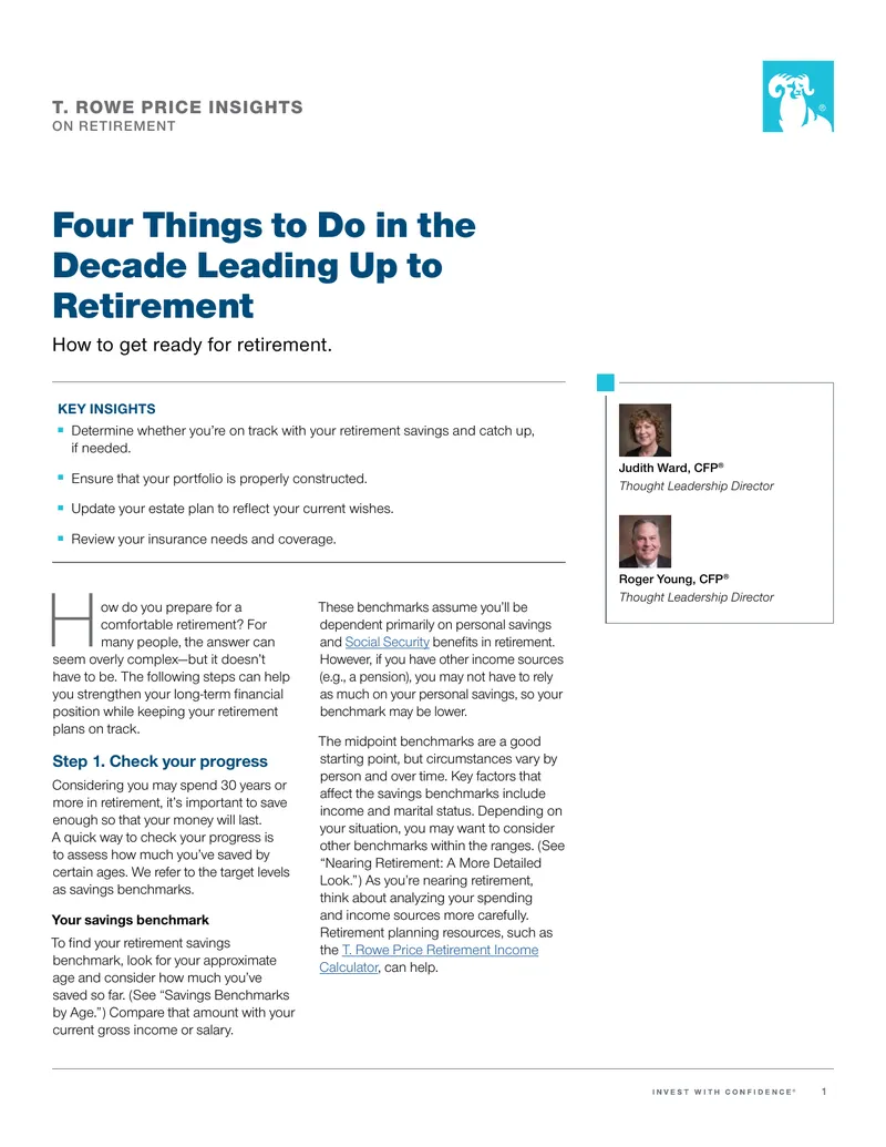 Four Steps to Prepare for Retirement