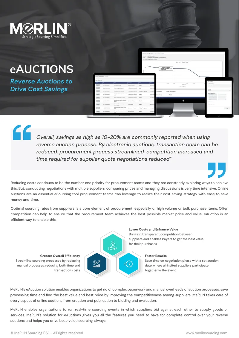 eAuction Solutions for Cost Savings in Procurement