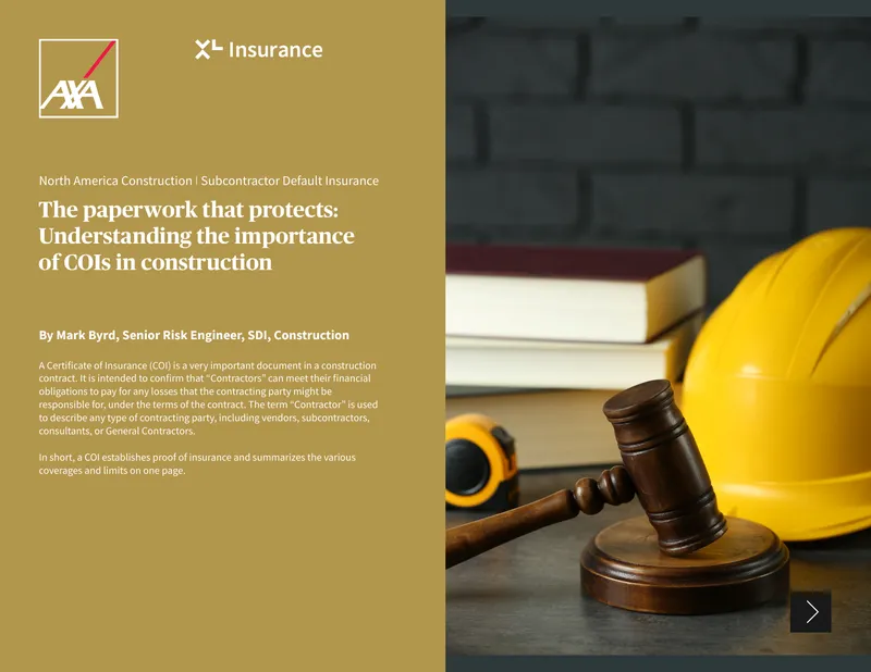 Certificate of Insurance Importance in Construction