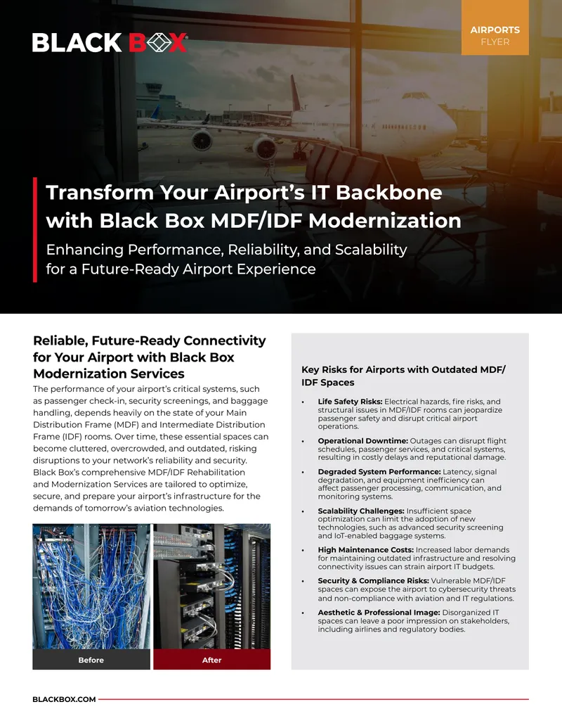 MDF/IDF Modernization Services for Airports