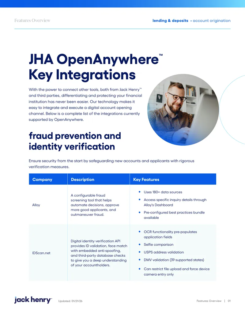 JHA OpenAnywhere Key Integrations Overview