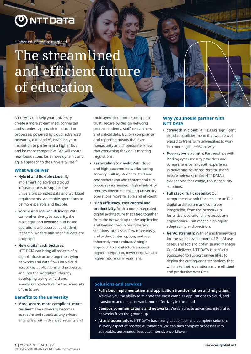 Streamlined Digital Transformation for Higher Education