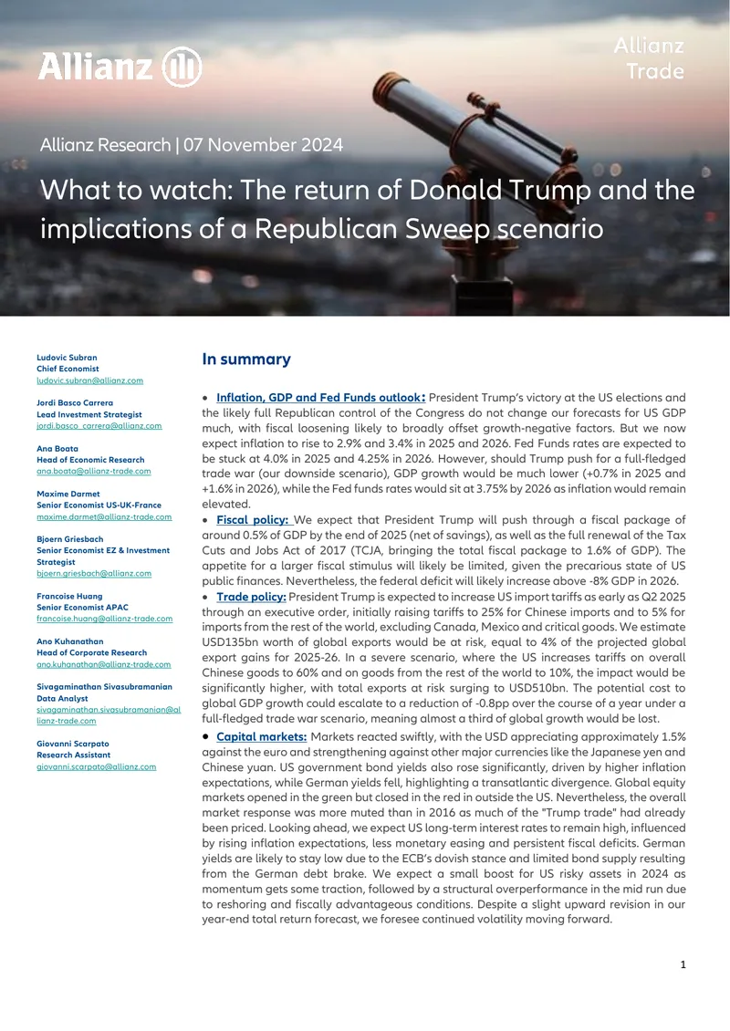 Economic Outlook Following Trump's Election Victory
