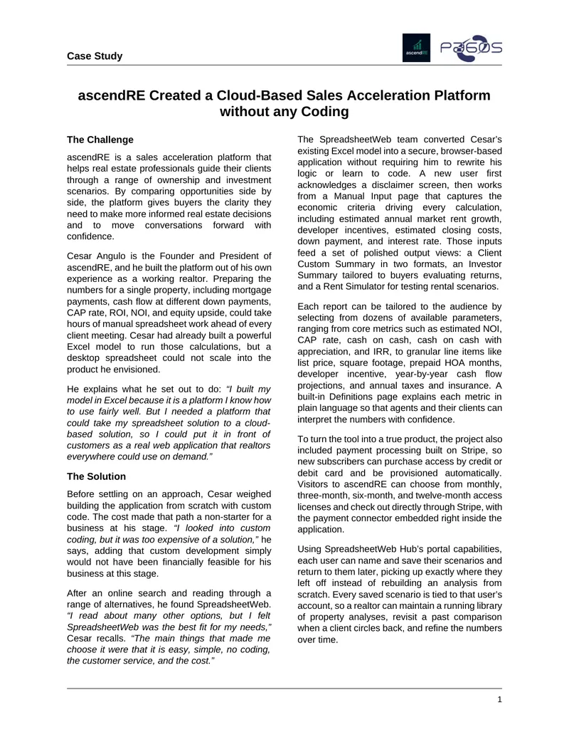 ascendRE Cloud-Based Sales Acceleration Platform Case Study